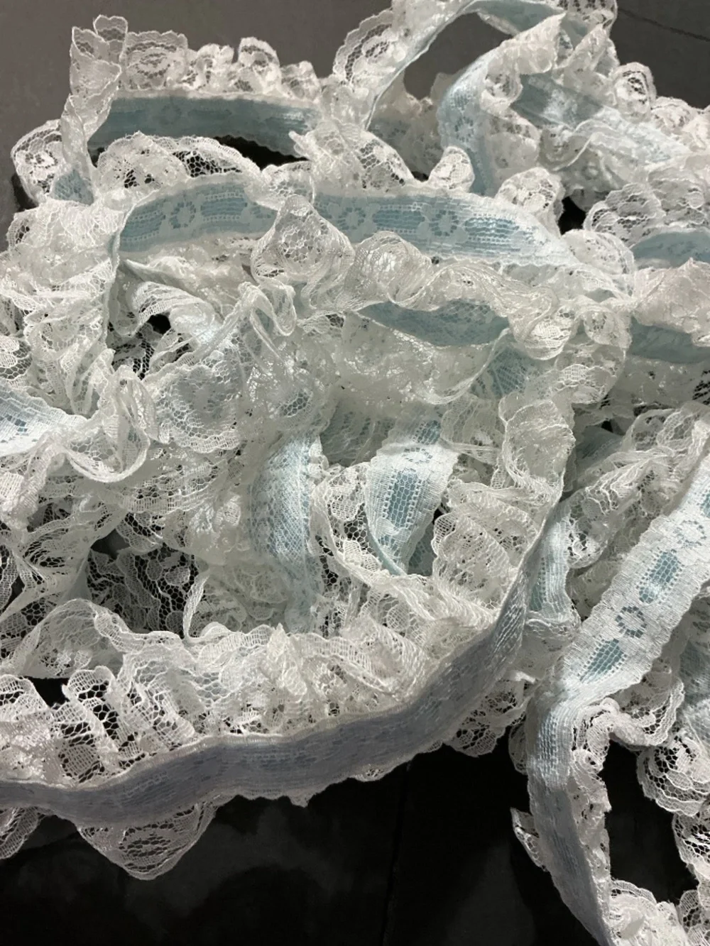 Vintage Lace Trim Lot  Ruffled Scrapbooking Memory Books Sewing Craft Supply